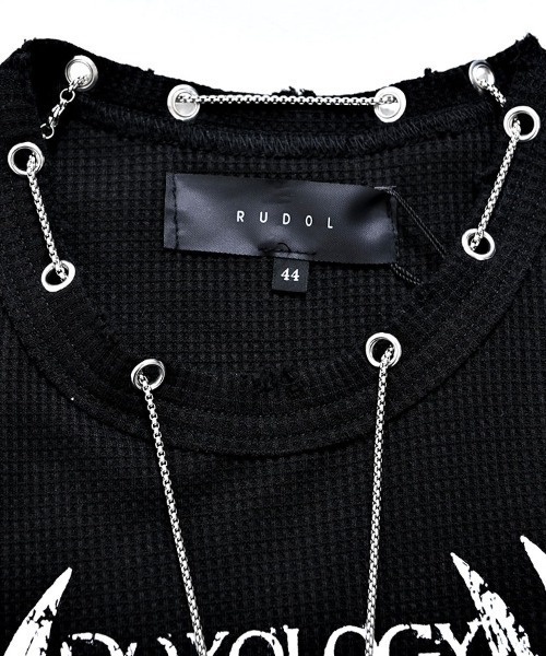RUDOL(ルドル)の「『RUDOL/ルドル』ネックレス付き半袖Tシャツ TCサーマルネックレス付きグランジ半袖TEE(Tシャツ/カットソー・メンズ・ブラック/ホワイト・L/M)」の15枚目の写真