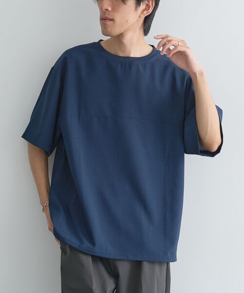 CRAFT STANDARD BOUTIQUE(クラフトスタンダードブティック)の「接触冷感/吸水速乾/UVカット Fluxaire 半袖シャツプルオーバー(Tシャツ/カットソー・メンズ・グレイッシュベージュ/ネイビー/ブラック/チャコールグレー・M/L)」の4枚目の写真