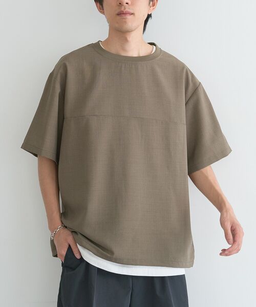 CRAFT STANDARD BOUTIQUE(クラフトスタンダードブティック)の「接触冷感/吸水速乾/UVカット Fluxaire 半袖シャツプルオーバー(Tシャツ/カットソー・メンズ・グレイッシュベージュ/ネイビー/ブラック/チャコールグレー・M/L)」の3枚目の写真