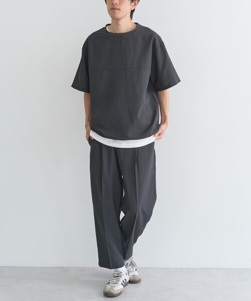 CRAFT STANDARD BOUTIQUE(クラフトスタンダードブティック)の「接触冷感/吸水速乾/UVカット Fluxaire 半袖シャツプルオーバー(Tシャツ/カットソー・メンズ・グレイッシュベージュ/ネイビー/ブラック/チャコールグレー・M/L)」の8枚目の写真