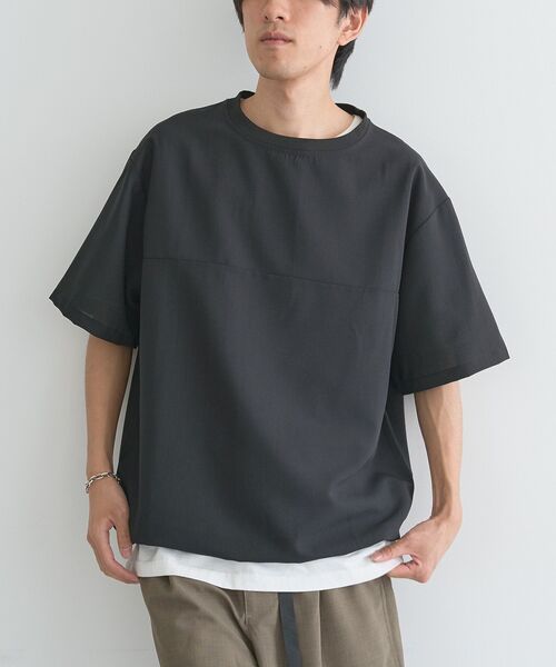 CRAFT STANDARD BOUTIQUE(クラフトスタンダードブティック)の「接触冷感/吸水速乾/UVカット Fluxaire 半袖シャツプルオーバー(Tシャツ/カットソー・メンズ・グレイッシュベージュ/ネイビー/ブラック/チャコールグレー・M/L)」の11枚目の写真