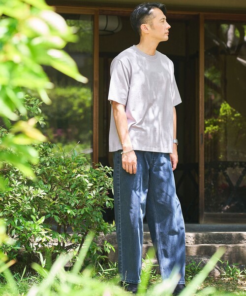 green label relaxing(グリーンレーベルリラクシング)の「オーバーダイ クルーネック 半袖 Tシャツ カットソー(Tシャツ/カットソー・メンズ・オレンジ/レッド/ダークグレー/ライトグレー・XL/L/S/M)」の5枚目の写真