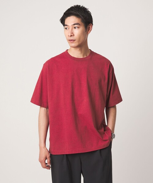 green label relaxing(グリーンレーベルリラクシング)の「オーバーダイ クルーネック 半袖 Tシャツ カットソー(Tシャツ/カットソー・メンズ・オレンジ/レッド/ダークグレー/ライトグレー・XL/L/S/M)」の9枚目の写真