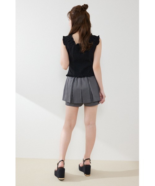 rienda(リエンダ)の「ボックスプリーツジャストウエストスコートショートパンツ 夏服(スカート・レディース・グレー/ブラック/ホワイト・X-SMALL/MEDIUM/SMALL)」の17枚目の写真