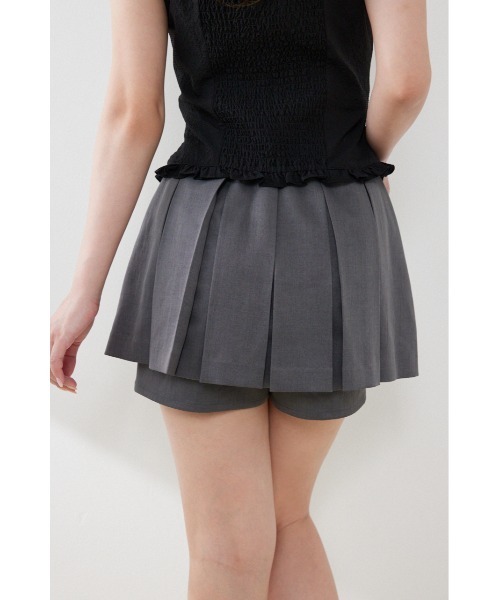 rienda(リエンダ)の「ボックスプリーツジャストウエストスコートショートパンツ 夏服(スカート・レディース・グレー/ブラック/ホワイト・X-SMALL/MEDIUM/SMALL)」の21枚目の写真