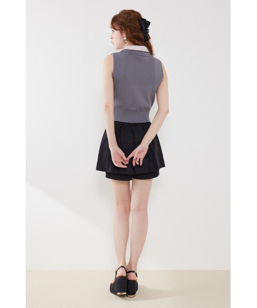 rienda(リエンダ)の「ボックスプリーツジャストウエストスコートショートパンツ 夏服(スカート・レディース・グレー/ブラック/ホワイト・X-SMALL/MEDIUM/SMALL)」の9枚目の写真