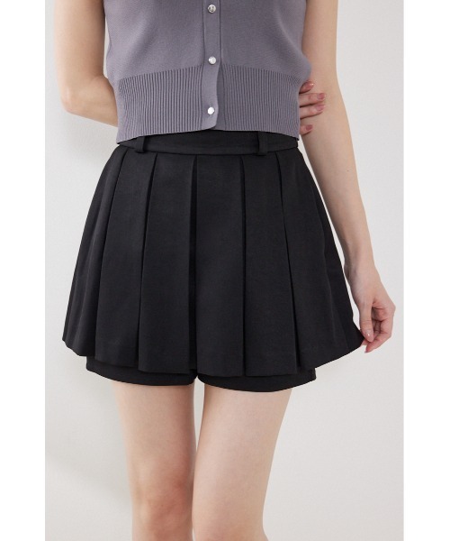 rienda(リエンダ)の「ボックスプリーツジャストウエストスコートショートパンツ 夏服(スカート・レディース・グレー/ブラック/ホワイト・X-SMALL/MEDIUM/SMALL)」の11枚目の写真