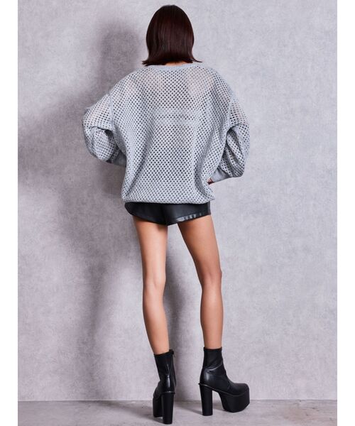 GYDA（ジェイダ）の「Valdy empire embroideryメッシュニットトップス（ニット/セーター・レディース・グレー/オフホワイト/ブラック・FREE）」の11枚目の写真