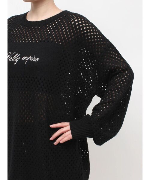 GYDA（ジェイダ）の「Valdy empire embroideryメッシュニットトップス（ニット/セーター・レディース・グレー/オフホワイト/ブラック・FREE）」の21枚目の写真