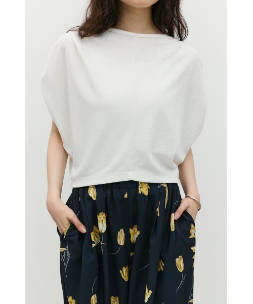 STYLEMIXER（スタイルミキサー）の「ショルダードレープトップ（Tシャツ/カットソー・レディース・イエロー/ホワイト/チャコールグレー・FREE）」の2枚目の写真
