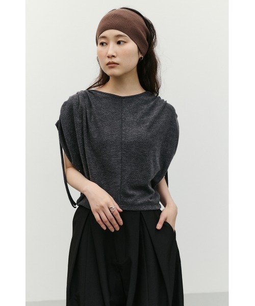 STYLEMIXER（スタイルミキサー）の「ショルダードレープトップ（Tシャツ/カットソー・レディース・イエロー/ホワイト/チャコールグレー・FREE）」の16枚目の写真