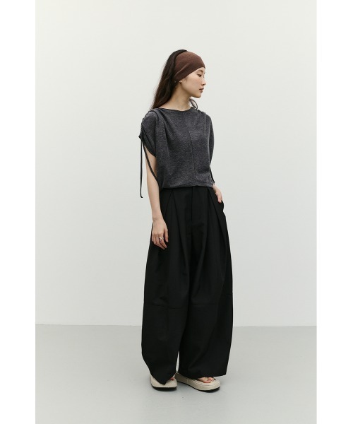 STYLEMIXER（スタイルミキサー）の「ショルダードレープトップ（Tシャツ/カットソー・レディース・イエロー/ホワイト/チャコールグレー・FREE）」の17枚目の写真