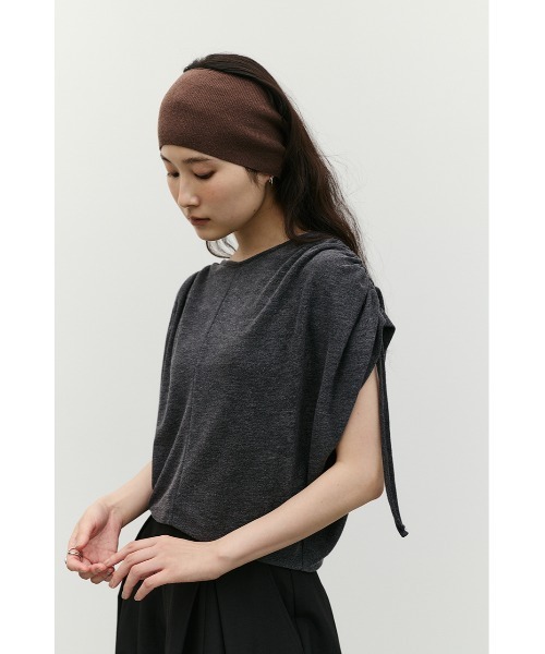 STYLEMIXER（スタイルミキサー）の「ショルダードレープトップ（Tシャツ/カットソー・レディース・イエロー/ホワイト/チャコールグレー・FREE）」の20枚目の写真