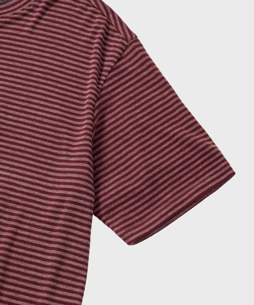 NONBLANK(ノンブランク)の「ストライプクロップHS Tシャツ_RED(Tシャツ/カットソー・メンズ・レッド・MEDIUM/LARGE/X-LARGE)」の4枚目の写真