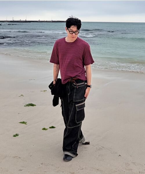 NONBLANK(ノンブランク)の「ストライプクロップHS Tシャツ_RED(Tシャツ/カットソー・メンズ・レッド・MEDIUM/LARGE/X-LARGE)」の10枚目の写真