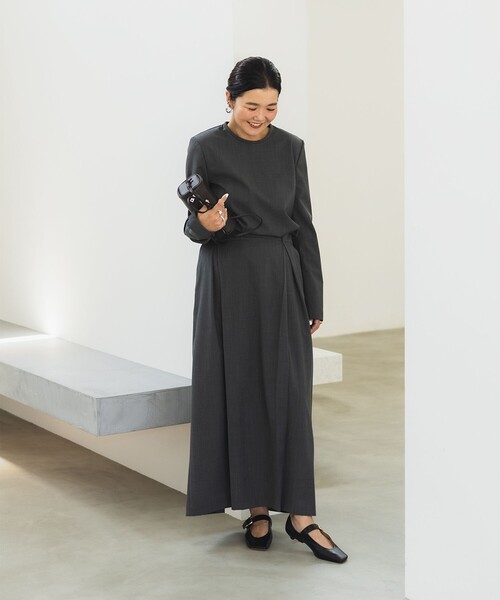 Demi-Luxe BEAMS(デミルクス ビームス)の「マニッシュ Iライン スカート .M(スカート・レディース・チャコールグレー/ブラック・38/36)」の4枚目の写真