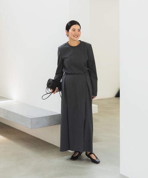 Demi-Luxe BEAMS(デミルクス ビームス)の「マニッシュ Iライン スカート .M(スカート・レディース・チャコールグレー/ブラック・38/36)」の6枚目の写真