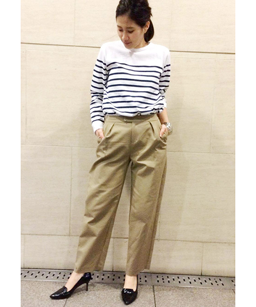 Chez toi（シェトワ）の「タックストレッチパンツ（その他パンツ・レディース・キャメル/ブラック・38/36）」の12枚目の写真