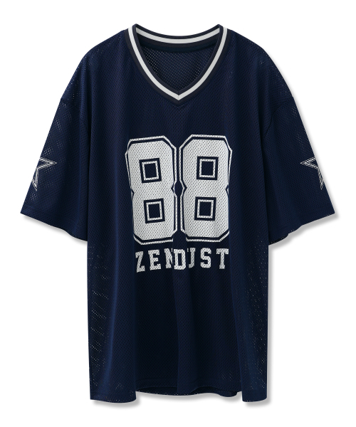 ZENDUST(ジェンダスト)の「88 Star Mesh Football Jersey T-shirt BLACK(Tシャツ/カットソー・レディース・ブラック・MEDIUM/LARGE)」の5枚目の写真