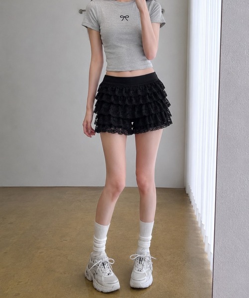 UP START（アップスタート）の「【Bls】 【ZL】【Bling Leads】レイヤードレースパンツ(BL)（その他パンツ・レディース・ベージュ/ホワイト/ブラック・LARGE/MEDIUM）」の12枚目の写真