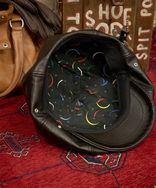 MRFATMAN(ミスターファットマン)の「DRIFTER LEATHER CASQUETTE(キャスケット・メンズ・アイボリー/ブラック・XL/L/M)」の8枚目の写真