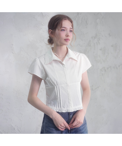 Vivacious(ビバシャス)の「エリシアシャツ_3カラー(シャツ/ブラウス・レディース・ホワイト/ブラック/ネイビー・SMALL/MEDIUM/LARGE)」の2枚目の写真