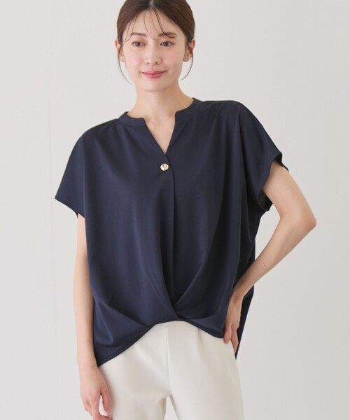 Jayro(ジャイロ)の「ワンボタンスキッパーブラウス(シャツ/ブラウス・レディース・ブルー/ネイビー/ピンク系その他2/ホワイト・M)」の3枚目の写真