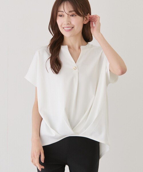 Jayro(ジャイロ)の「ワンボタンスキッパーブラウス(シャツ/ブラウス・レディース・ブルー/ネイビー/ピンク系その他2/ホワイト・M)」の22枚目の写真