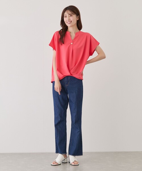 Jayro(ジャイロ)の「ワンボタンスキッパーブラウス(シャツ/ブラウス・レディース・ブルー/ネイビー/ピンク系その他2/ホワイト・M)」の7枚目の写真