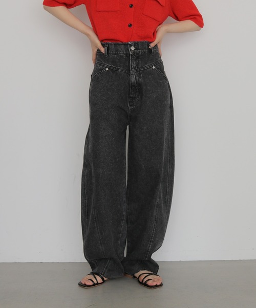 cheriella（シェリエラ）の「【cheriella】ビンテージライクヨークカーブデニムパンツ　VINTAGE-LIKE YOKE DENIM PANTS（デニムパンツ・レディース・ブラウン/ライム/ブラック・FREE）」の2枚目の写真