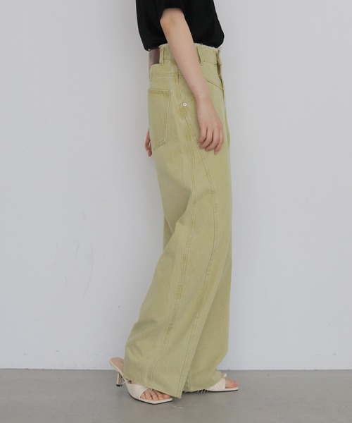 cheriella（シェリエラ）の「【cheriella】ビンテージライクヨークカーブデニムパンツ　VINTAGE-LIKE YOKE DENIM PANTS（デニムパンツ・レディース・ブラウン/ライム/ブラック・FREE）」の17枚目の写真