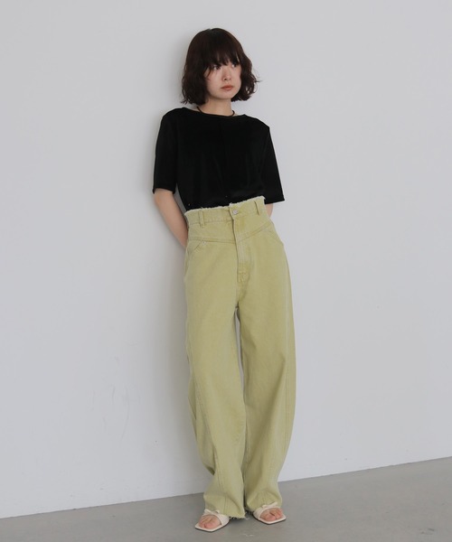 cheriella（シェリエラ）の「【cheriella】ビンテージライクヨークカーブデニムパンツ　VINTAGE-LIKE YOKE DENIM PANTS（デニムパンツ・レディース・ブラウン/ライム/ブラック・FREE）」の21枚目の写真