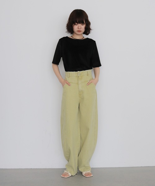 cheriella（シェリエラ）の「【cheriella】ビンテージライクヨークカーブデニムパンツ　VINTAGE-LIKE YOKE DENIM PANTS（デニムパンツ・レディース・ブラウン/ライム/ブラック・FREE）」の19枚目の写真