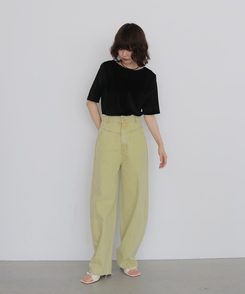 cheriella（シェリエラ）の「【cheriella】ビンテージライクヨークカーブデニムパンツ　VINTAGE-LIKE YOKE DENIM PANTS（デニムパンツ・レディース・ブラウン/ライム/ブラック・FREE）」の18枚目の写真