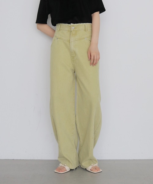 cheriella（シェリエラ）の「【cheriella】ビンテージライクヨークカーブデニムパンツ　VINTAGE-LIKE YOKE DENIM PANTS（デニムパンツ・レディース・ブラウン/ライム/ブラック・FREE）」の14枚目の写真