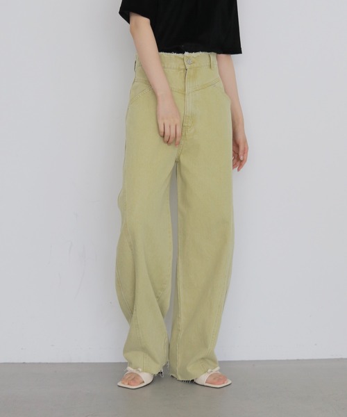 cheriella（シェリエラ）の「【cheriella】ビンテージライクヨークカーブデニムパンツ　VINTAGE-LIKE YOKE DENIM PANTS（デニムパンツ・レディース・ブラウン/ライム/ブラック・FREE）」の20枚目の写真