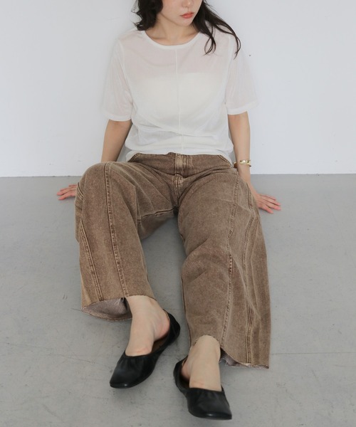 cheriella（シェリエラ）の「【cheriella】ビンテージライクヨークカーブデニムパンツ　VINTAGE-LIKE YOKE DENIM PANTS（デニムパンツ・レディース・ブラウン/ライム/ブラック・FREE）」の11枚目の写真