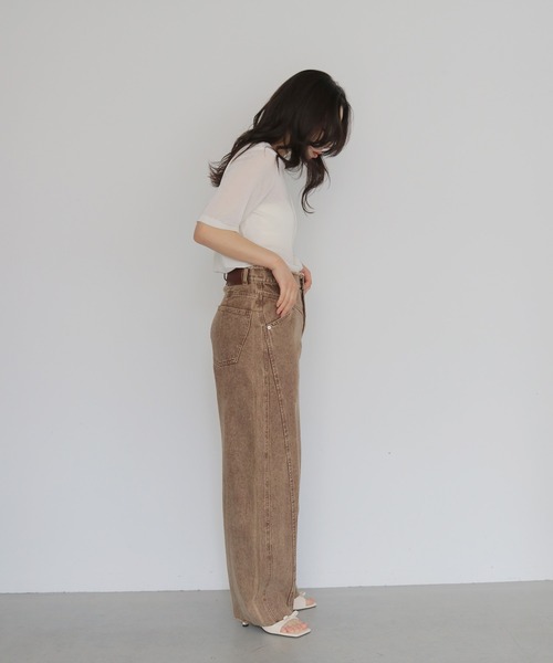 cheriella（シェリエラ）の「【cheriella】ビンテージライクヨークカーブデニムパンツ　VINTAGE-LIKE YOKE DENIM PANTS（デニムパンツ・レディース・ブラウン/ライム/ブラック・FREE）」の10枚目の写真