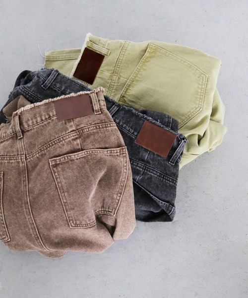 cheriella（シェリエラ）の「【cheriella】ビンテージライクヨークカーブデニムパンツ　VINTAGE-LIKE YOKE DENIM PANTS（デニムパンツ・レディース・ブラウン/ライム/ブラック・FREE）」の7枚目の写真