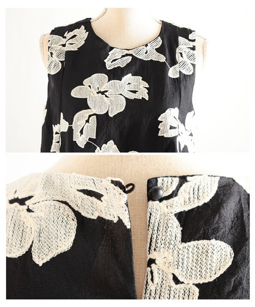 Sawa a la mode（サワアラモード）の「花刺繍フェイクレイヤードトップス（シャツ/ブラウス・レディース・ブラック・FREE）」の19枚目の写真