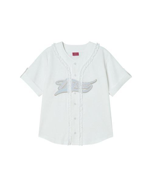 NYXX(エヌワイエックスエックス)の「TNSW BASEBALL SHIRT WHITE(Tシャツ/カットソー・レディース・ホワイト・FREE)」の1枚目の写真