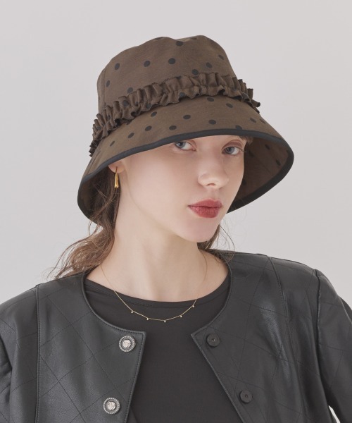 Chapeau d' O（シャポードオー）の「Chapeau d' O  Dot JQ Bucket / シャポードオー（ハット・レディース・グレー/ブラウン・M/57.5cm）」の13枚目の写真