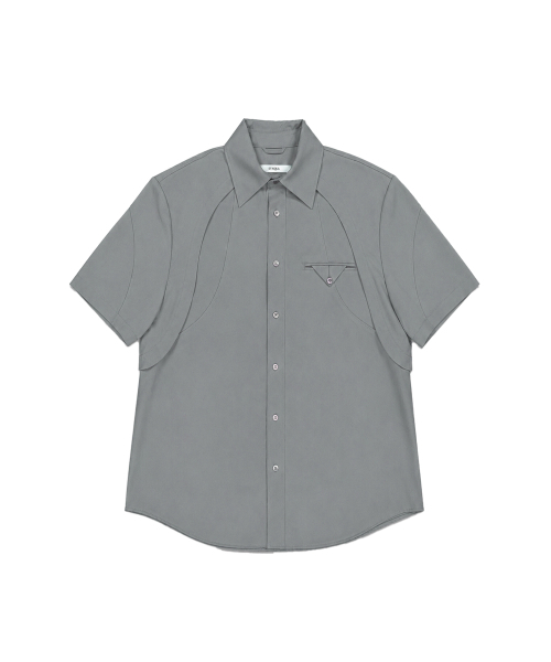 SYNQIA(シンキア)の「カーブドパネルハーフスリーブシャツクラウドグレー(シャツ/ブラウス・メンズ・その他・LARGE/SMALL/MEDIUM)」の3枚目の写真