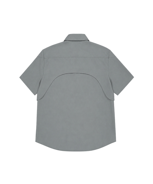 SYNQIA(シンキア)の「カーブドパネルハーフスリーブシャツクラウドグレー(シャツ/ブラウス・メンズ・その他・LARGE/SMALL/MEDIUM)」の4枚目の写真