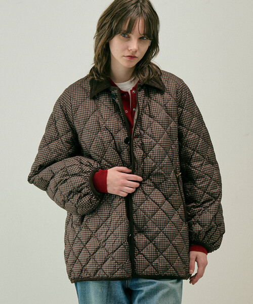 Bshop(ビショップ)の「Gymphlex | キルトダウンパフスリーブミドルコート CHECK WOMEN(ダウンジャケット/コート・レディース・ブラウン系その他・12)」の20枚目の写真