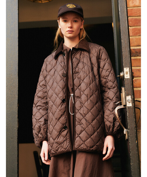 Bshop(ビショップ)の「Gymphlex | キルトダウンパフスリーブミドルコート CHECK WOMEN(ダウンジャケット/コート・レディース・ブラウン系その他・12)」の1枚目の写真