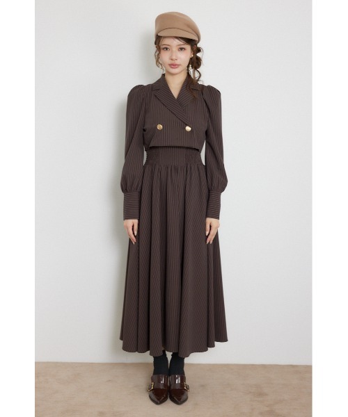 rienda(リエンダ)の「【乃木坂46 金川紗耶さん着用】テーラードデザインロングワンピース 秋服(ワンピース・レディース・ブラック/ネイビー/ブラウン・SMALL/MEDIUM)」の4枚目の写真