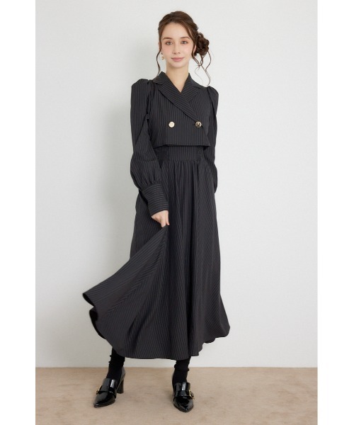 rienda(リエンダ)の「【乃木坂46 金川紗耶さん着用】テーラードデザインロングワンピース 秋服(ワンピース・レディース・ブラック/ネイビー/ブラウン・SMALL/MEDIUM)」の5枚目の写真