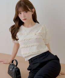 【SALON by Chico】フリルデザインアイレットパフニット