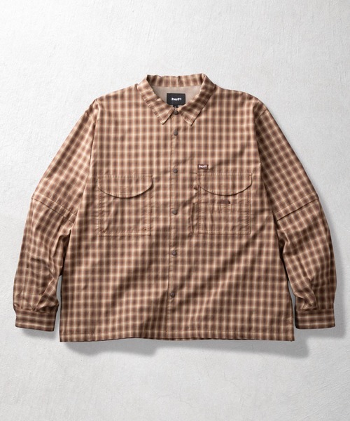 HUF(ハフ)の「AIR FLOW CONVERTIBLE LS SHIRT(シャツ/ブラウス・メンズ・ブラウン/ブラック・S/XL/L/M)」の2枚目の写真